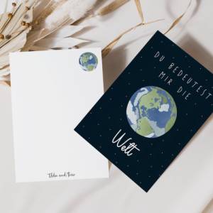 Postkarte Valentinstag "Du bedeutest mir die Welt" - A6 Karte Liebe - Karte Liebeserklärung - Freundschaft Bild 7