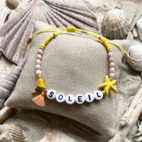 „Plaisirs de l‘été“ - Maritime Perlen-Armbänder in sommerlichen Farben mit Schriftzug Bild 2
