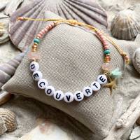 „Plaisirs de l‘été“ - Maritime Perlen-Armbänder in sommerlichen Farben mit Schriftzug Bild 7