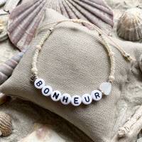 „Plaisirs de l‘été“ - Maritime Perlen-Armbänder in sommerlichen Farben mit Schriftzug Bild 8