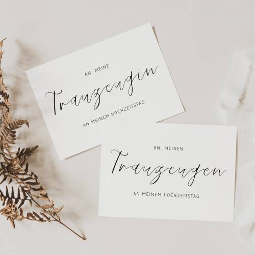 Dankeskarte an Trauzeugin und Trauzeuge "An meine Trauzeugin an meinem Hochzeitstag" - Geschenk Trauzeugin