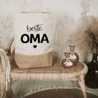 Shopper / Tasche "Beste Oma". Jutetasche mit Baumwollanteil, Oma, Uroma, Geschenk, Dankeschön, Opa Bild 4