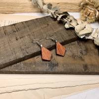 Holz Ohrringe aus Rosenholz mit Edelstahl Bild 1