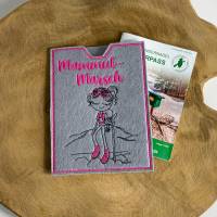 Mammut-Marsch - bestickte Filzhülle für dein Teilnehmerheft oder deinen Wanderpass - Geschenkidee für Wanderer Bild 2
