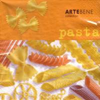20 Lunchservietten Pasta orange, mit verschiednene Nudelsorten, von Artebene Bild 1