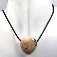 Crazy-Lace-Achat (Herz) | Halskette mit Band oder Silber 925 --- Stein-Größe: 28 x 29 mm Bild 2