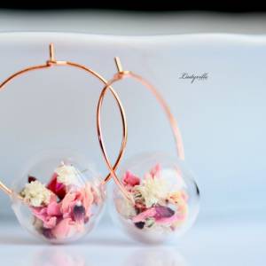 Blüten Ohrringe Perlen Creole aus Edelstahl 316L Statement Ohrringe Bild 1