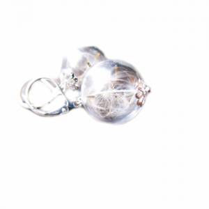 Silber Ohrringe Pusteblume in Glaskugel als Wunscherfüller oder einfach nur als zauberhaftes Geschenk für sie Bild 4