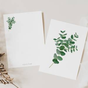 Postkarte Eukalyptus Zweig schlicht - Botanische Grußkarte Zweig - Dankeskarte neutral Branches - Illustration Zweig Bild 1