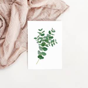 Postkarte Eukalyptus Zweig schlicht - Botanische Grußkarte Zweig - Dankeskarte neutral Branches - Illustration Zweig Bild 5