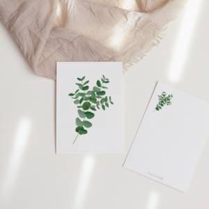 Postkarte Eukalyptus Zweig schlicht - Botanische Grußkarte Zweig - Dankeskarte neutral Branches - Illustration Zweig Bild 6