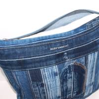 Kissenbezug Jeans 40 x 40 cm upcycling Deko Kissenhülle handgemacht Bild 4