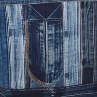 Kissenbezug Jeans 40 x 40 cm upcycling Deko Kissenhülle handgemacht Bild 6
