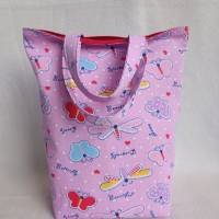 Kindertasche/Geschenktasche in rosa mit Schmetterlingen Bild 1
