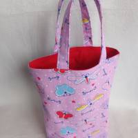 Kindertasche/Geschenktasche in rosa mit Schmetterlingen Bild 3