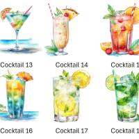 Bügelbilder Bügelmotiv Cocktail Drink Getränk Urlaub Meer Strand Höhe 10cm Bild 4