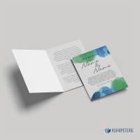 DIY Hochzeitseinladung, PDF Vorlage Aquarell blau grün | personalisierte Hochzeitskarte A6 Klappkarte zum Ausdrucken Bild 2