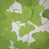 100 Ginkgo Blätter gestanzt, hellgrün, grün, Tonpapier, Streudeko, Stanzteile, Scrapbooking, Kartengestaltung Bild 1