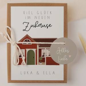 Geschenkschachtel zum Einzug Schwedenhaus - personalisiertes Geschenk Umzug - Geldgeschenk Einzug - Einzugsgeschenk Home Bild 2
