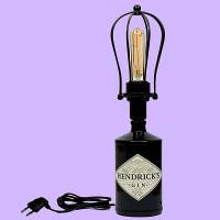 Upcycling Flaschenlampe | Vintage Lampe aus Gin Flasche | Dekoflasche für Hausbar und Party | LED Flaschenlicht Bild 1