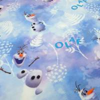 Stoff Baumwolle Jersey mit Disney's Eiskönigin Frozen Olfa Design blau weiß bunt Kinderstoff Kleiderstoff Lizenzstof Bild 1