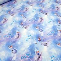 Stoff Baumwolle Jersey mit Disney's Eiskönigin Frozen Olfa Design blau weiß bunt Kinderstoff Kleiderstoff Lizenzstof Bild 2