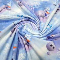 Stoff Baumwolle Jersey mit Disney's Eiskönigin Frozen Olfa Design blau weiß bunt Kinderstoff Kleiderstoff Lizenzstof Bild 4
