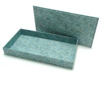 Schachtel mit aufliegendem Deckel - blaue Ornamente Bild 3