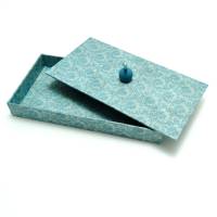 Schachtel mit aufliegendem Deckel - blaue Ornamente Bild 4