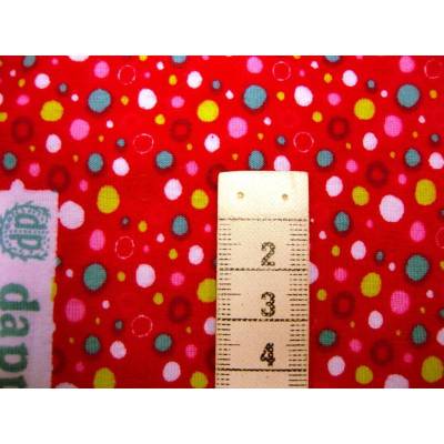 Baumwoll Jersey rot mit bunten Wassertropfen – Meterware für Nähen, Shirts & Hosen