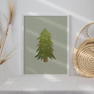 Poster Weihnachten Baum Kunstdruck Christbaum - Wanddeko Tannenbaum - Kinderposter Weihnachten - Weihnachtsbaum Poster - Bild 3