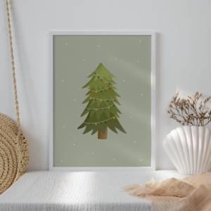 Poster Weihnachten Baum Kunstdruck Christbaum - Wanddeko Tannenbaum - Kinderposter Weihnachten - Weihnachtsbaum Poster - Bild 4