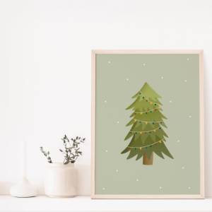 Poster Weihnachten Baum Kunstdruck Christbaum - Wanddeko Tannenbaum - Kinderposter Weihnachten - Weihnachtsbaum Poster - Bild 5