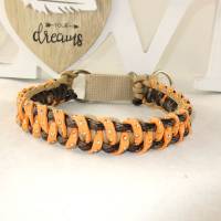 Hundehalsband Snake Halsband Hund Flechthalsband apricot/braun geflochten aus Paracord Zugstoppverschluss Bild 1