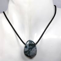 Moosachat | Halskette mit Band oder Silber 925 --- Stein-Größe: 30 x 22 mm Bild 2