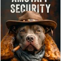 Hundeschild AMSTAFF SECURITY, wetterbeständiges Warnschild Bild 1