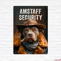Hundeschild AMSTAFF SECURITY, wetterbeständiges Warnschild Bild 2