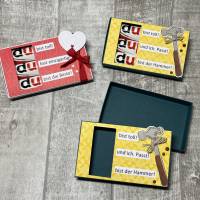 Duplo - Verpackung „Du bist…Box“ für Herzensmenschen Geschenkschachtel für Schokoriegel Goodie Mitbringsel Valentinstag Bild 5