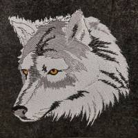 besticktes Universaltäschchen dunkel -Wolf Bild 3