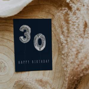 Geburtstagskarte 30. Geburtstag Zahlen-Ballon - Postkarte A6 - Zahlenballon Geburtstagskarte - Karte zum 30. Geburtstag Bild 6