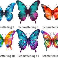Bügelbilder Bügelmotiv Schmetterling Butterfly bunt Mädchen Baby Höhe 10cm Bild 3