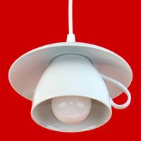 Moderne Tassenlampe | Hängeleuchte aus einer großen 400ml Jumbo-Tasse | Esszimmer- & Küchenlampe aus Porzellan Geschirr Bild 1