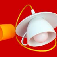 Moderne Tassenlampe | Hängeleuchte aus einer großen 400ml Jumbo-Tasse | Esszimmer- & Küchenlampe aus Porzellan Geschirr Bild 5