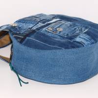 Jeanstasche Rund upcycling Handtasche aus Jeans Bild 6