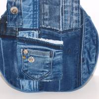 Jeanstasche Rund upcycling Handtasche aus Jeans Bild 9
