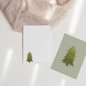 Weihnachtskarte Weihnachtsbaum A6 - weihnachtliche Grußkarte Tanne - Winterwald Weihnachtskarte - Grußkarte Weihnachtsen Bild 5