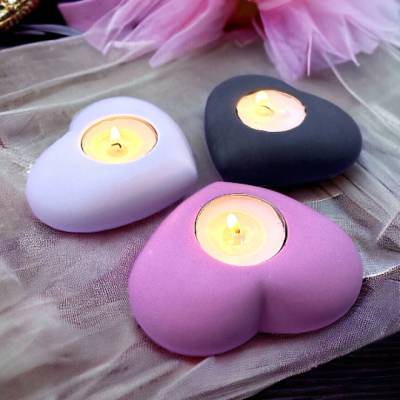 Herz Teelichthalter Silikonform Kerzenhalter Gießform, Kerzenständer Sockel, Raysinform Kerzen Liebe Deko DIY