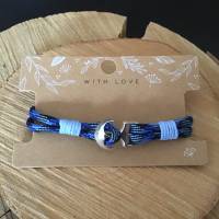 „Blau wie das Meer“  getakeltes Paracord-Armband mit Anker Bild 1