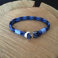 „Blau wie das Meer“  getakeltes Paracord-Armband mit Anker Bild 2