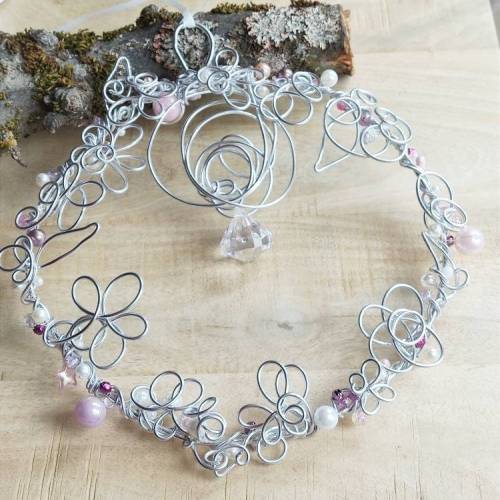 Perlen-Herz, Fensterdeko Herz, Sonnenfänger, Perlen-Herz, herz Fenster,Funkel-Herz,Fenster-Kranz, Tisch-Dekoration, Vale